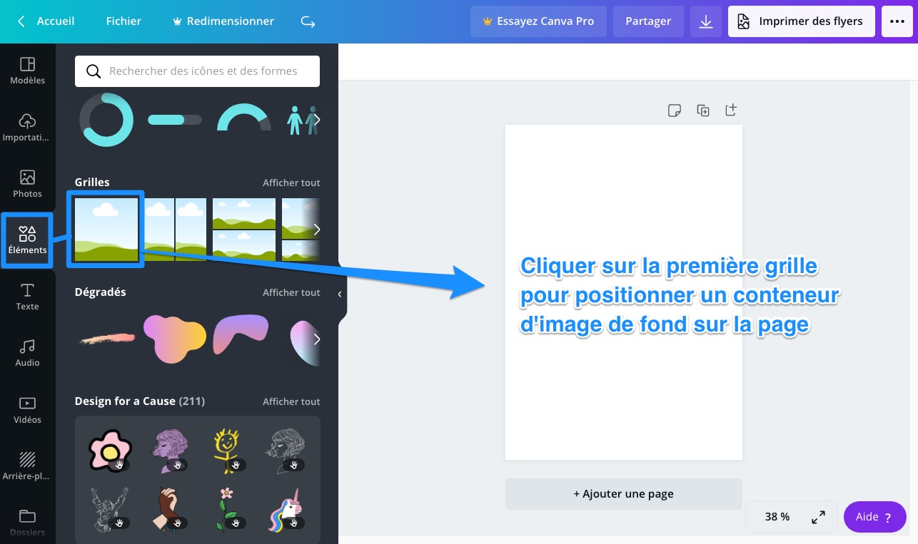 Composer un flyer avec Canva
